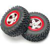 Traxxas Slash Rear Tires Mounted On Rims With Red Bead Rings (2)