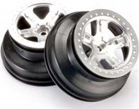 Traxxas Slash Front 2.2" 5-Spoke Rims, SCT Satin Chrome (2)