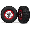 Traxxas Slash Front Bfg Mud S1 Tire On Chrome/Red Split Spoke Rims(2)