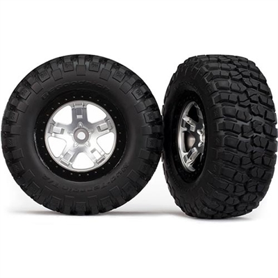 Traxxas Slash Rear BF Goodrich Mud Terrain Tires On Black Rims (2)