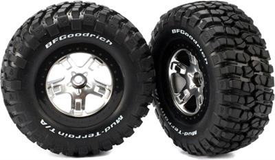 Traxxas Slash Front BF Goodrich Mud Terrain Tires On Black Rims(2)