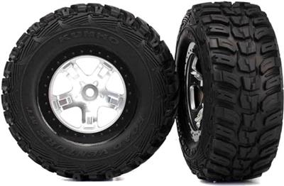 Traxxas Slash Rear Kumho Tires On SCT Satin Chrome Rims (2)