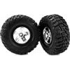 Traxxas Slash Front Kumho Tires On Satin Chrome/Black Rims (2)