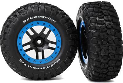 Traxxas Slash Front Bfg Mud-Terrain Tires On Black/Blue Rims (2)