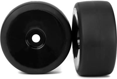 .Traxxas XO-1 Front Slick Tires On Black Dish Rims (2)