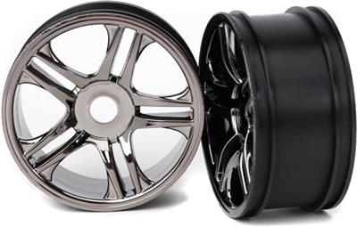 Traxxas XO-1 Rear Split-Spoke Rims, Black Chrome (2)