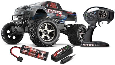 Traxxas Stampede 4x4 VXL RTR with TSM, Silver body