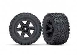 Traxxas Rustler 4x4 Talon Extreme Tires on 2.8" RXT 4x4 Black Rims (2)