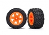 Traxxas Rustler 4x4 Talon Extreme Tires on 2.8" RXT 4x4 Orange Rims (2)