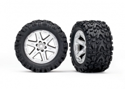 Traxxas Rustler 4x4 Talon Extreme Tires on 2.8" RXT 4x4 Satin Chrome Rims (2)