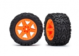 Traxxas Rustler Rear Talon Extreme Tires on 2.8" RXT Orange Rims (2)