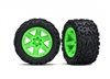 Traxxas Rustler Rear Talon Extreme Tires on 2.8" RXT Green Rims (2)