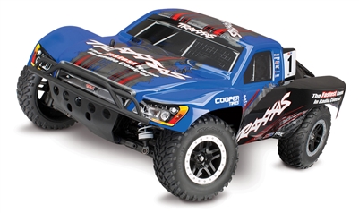 .Traxxas Slash 4x4 Short Course RTR Truck with TSM and Blue Traxxas Body