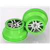 Traxxas Slash Rear SCT Split-Spoke Rims, Chrome/Green (2)