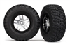 Traxxas Slash 4x4 BFGoodrich Mud-Terrain T/A KM2 Tires on SCT Split-Spoke Satin Chrome/Black Rims (2)