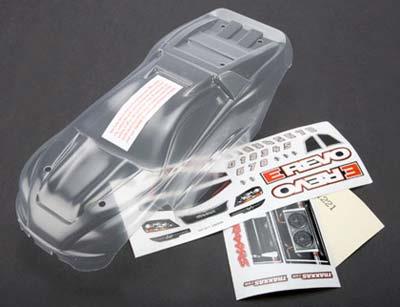 Traxxas 1/16 E-Revo Clear Body, requires painting