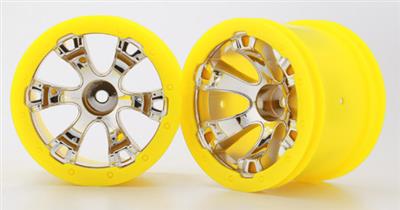 Traxxas 1/16 Summit Geode 2.2" Rims, Chrome/Yellow (2)