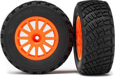 Traxxas Rally 1/10 BF Goodrich Tires Mounted On Orange Rims (2)