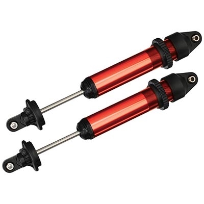 Traxxas X-Maxx Assembled GTX Shocks, red aluminum without shock springs (2)