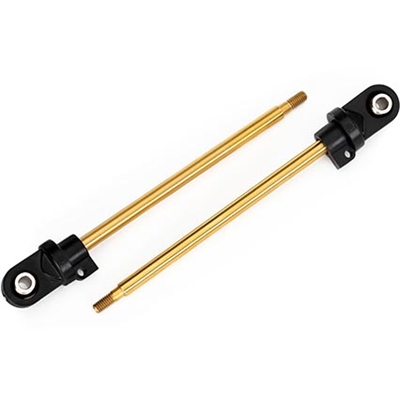 Traxxas X-Maxx GTX Shock Shafts, TiN-Coated (2) (assembled with rod ends and steel hollow balls)