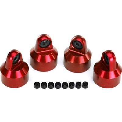 Traxxas X-Maxx GTX Shock caps, red aluminum (4)