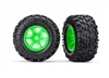 Traxxas X-Maxx AT Tires on Green Rims (2)