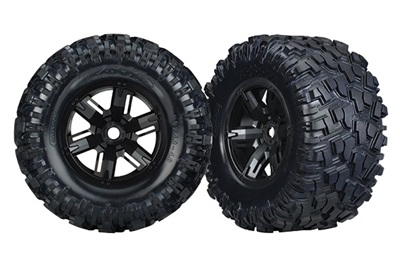 Traxxas X-Maxx 8S Rated Tires on Black Rims (2)