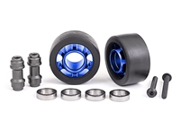 Traxxas X-Maxx Aluminum Wheelie Bar Wheels, blue (2)