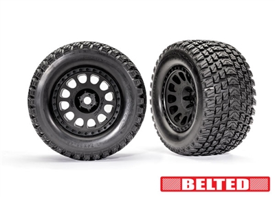 Traxxas X-Maxx  Gravix Belted Tires on Black Rims (2)