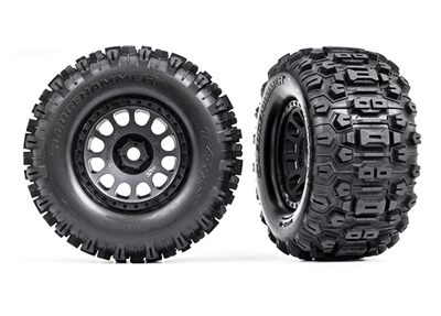 Traxxas XRT Sledgehammer Tires on Black Rims (2)
