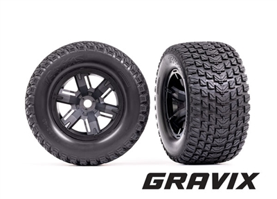 Traxxas X-Maxx  Gravix Tires on Black Rims (2)