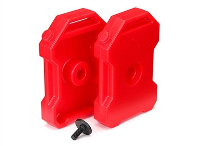Traxxas TRX-4 Fuel Canisters, red (2) with 3x8mm Flathead Cap Screw (1)