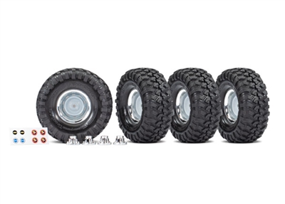 Traxxas TRX-4 1.9" Canyon Tires on 1.9" Replica Rally Rims (4)