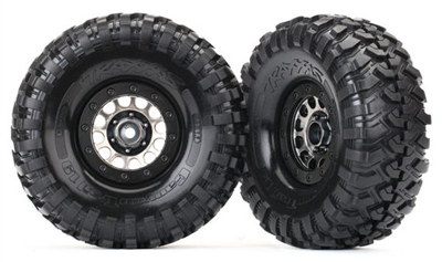 Traxxas TRX-4 1.9" Canyon Trail Tires on Method 105 Beadlock Rims, black chrome (2)