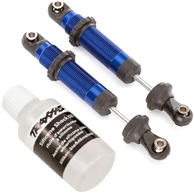 Traxxas TRX-4 GTS Shock Set, blue aluminum (assembled with spring retainers)  (2)