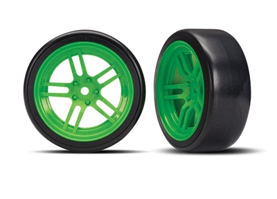 Traxxas 4-Tec 2.0 Front 1.9" Drift Tires on Green Split-Spoke Rims (2)