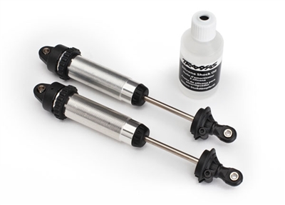 Traxxas Unlimited Desert Racer Front Threaded 134mm GTR Shock Set, silver aluminum (2)