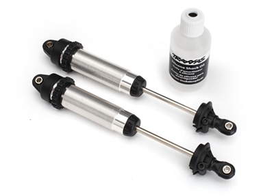 Traxxas Unlimited Desert Racer Rear Threaded 139mm GTR Shock Set, silver aluminum (2)