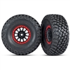 Traxxas Unlimited Desert Racer BFGoodrich Baja KR3 Tires on Black/Red Beadlock Method Racing Rims (2)