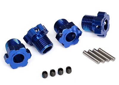 Traxxas E-Revo VXL Spline 17mm Wheel Hubs, blue aluminum (4)