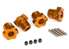 Traxxas E-Revo VXL Spline 17mm Wheel Hubs, orange aluminum (4)