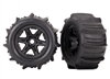 Traxxas Revo 3.8 Paddle Tires on Black rims (L+R)