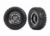 Traxxas TRX-6 2.2" Canyon Tires on 2.2" Big Rig black chrome rims (2)