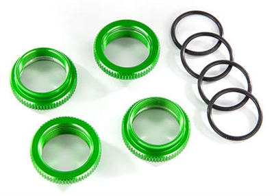 Traxxas Maxx Aluminum Shock Spring Collar Set, green (4)