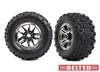 Traxxas Belted Sledgehammer Tires on Black Chrome Sledge rims (2)