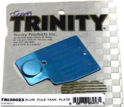 Trinity Revo Fuel Tank Bottom Plate, Blue Aluminum