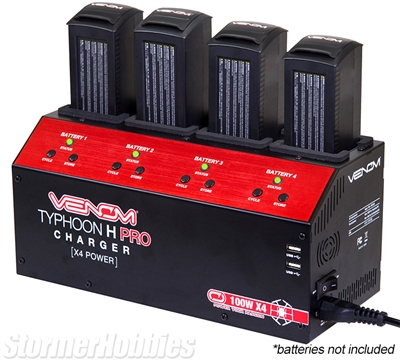Venom Pro Typhoon H 4-port LiPo Battery Balance Charger with Dual USB Outputs