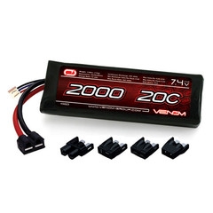 Venom 2000mAh 20C 7.4V Lipo Battery Pack for 1/16th Traxxas or other