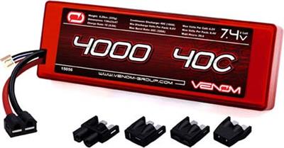 Venom 4000mAh 2s 40c 7.4 Volt Lipo Battery Pack, Universal Plug