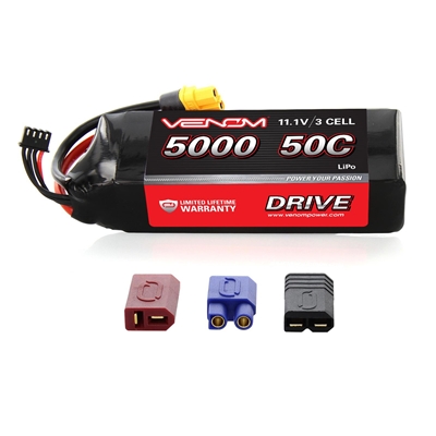 .Venom Drive 50C 3S 5000mAh 11.1 LiPo Battery with Universal Plug